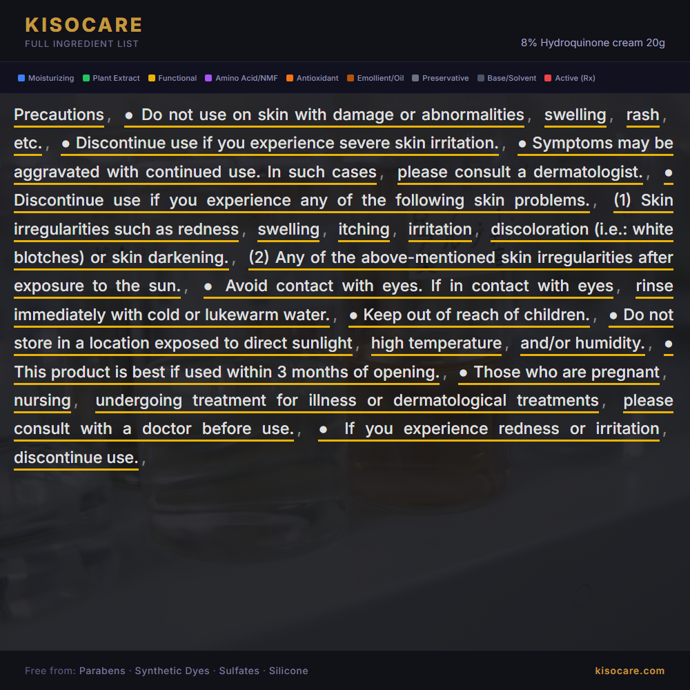 KISOCARE 8% Hydroquinone cream 20g